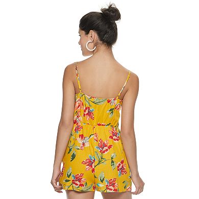 Juniors' Lily Rose Button Front Romper