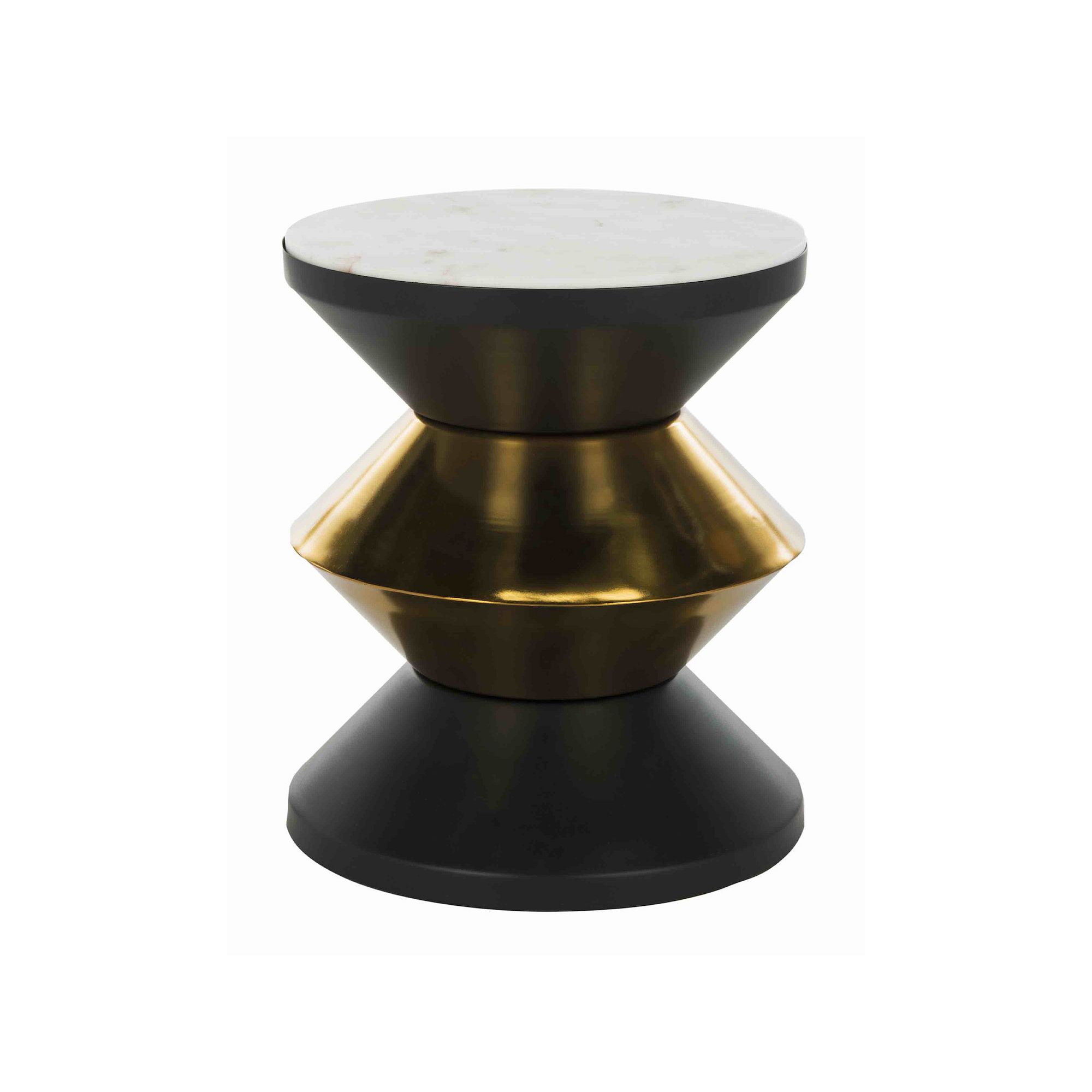 Safavieh Azizi Stone Top Side Table, White Grey