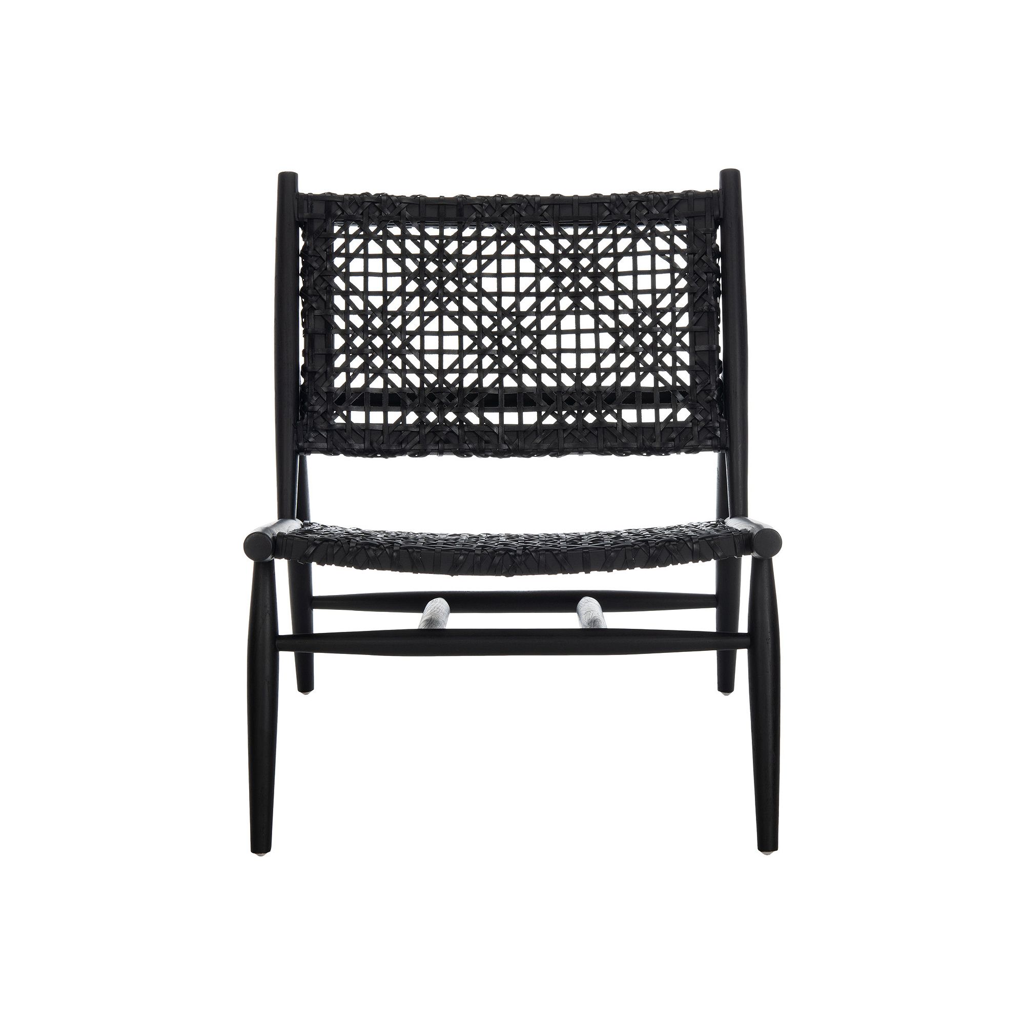 Safavieh Bandelier Leather Weave Accent Chair, Black