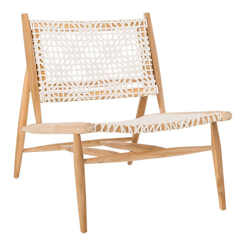 Safavieh Bandelier Leather Weave Accent Chair, White
