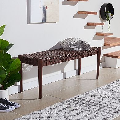 Safavieh Bandelier Leather Weave Bench