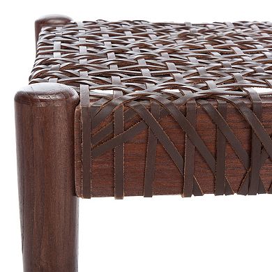 Safavieh Bandelier Leather Weave Bench