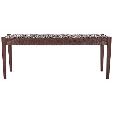 Safavieh Bandelier Leather Weave Bench