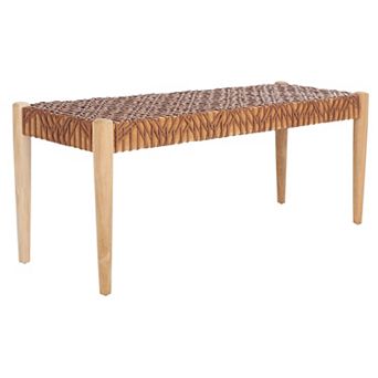 Safavieh Bandelier Leather Weave Bench