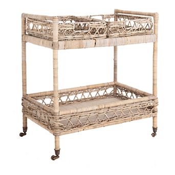 Safavieh Ambrose 2 tier Rattan Bar Cart