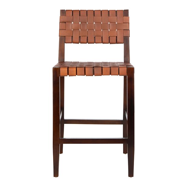 Paxton woven best sale leather counter stool