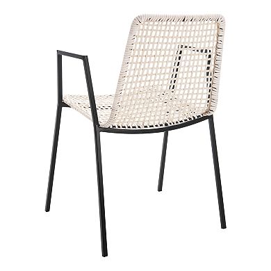 Safavieh Wynona Leather Woven Dining Chairs