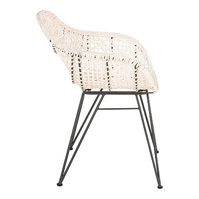 Safavieh Jadis Leather Woven Dining Chair 2-Piece Set