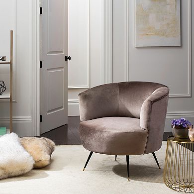 Safavieh Arlette Velvet Retro Mid-Century Accent Chair