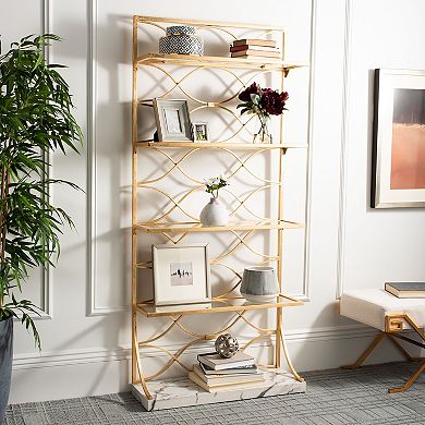 Safavieh Spano Glass 4-Tier Marble Base Etagere