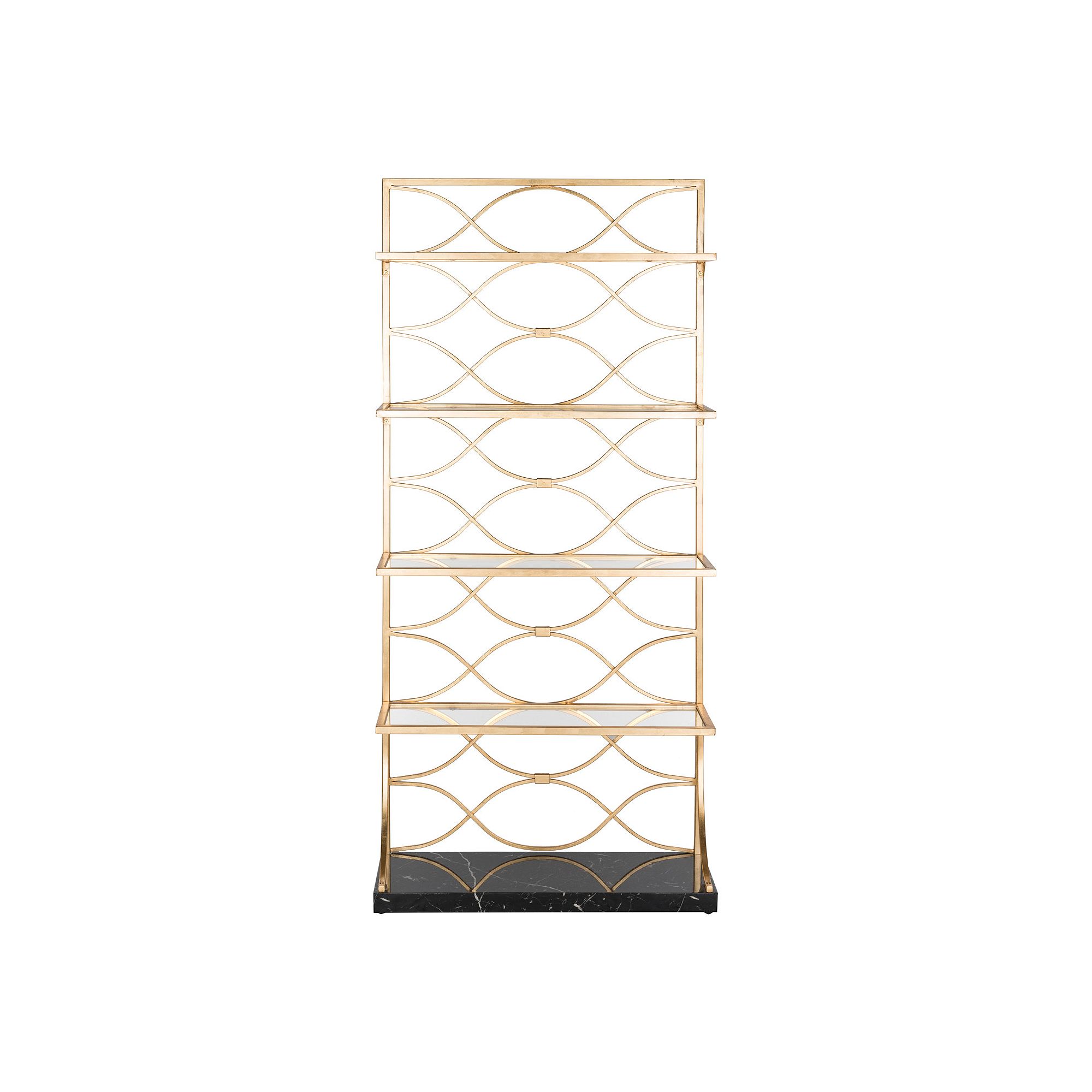 Safavieh Spano Glass 4-Tier Marble Base Etagere, Gold Black