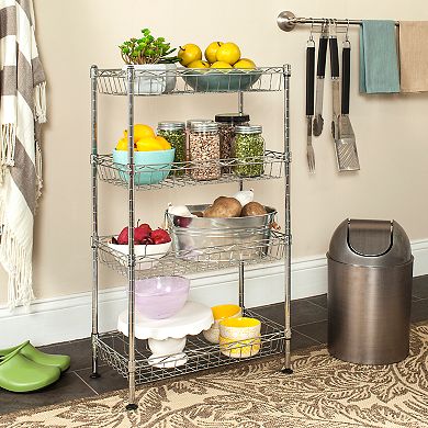 Safavieh Gaston 4-Tier Chrome Wire Mini Rack