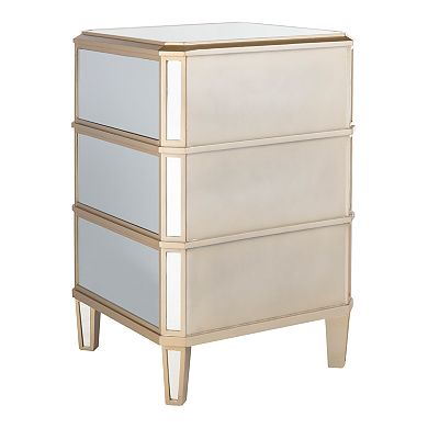 Safavieh Giana 3-Drawer Mirrored Nightstand