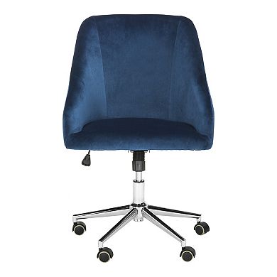 Safavieh Adrienne Linen Chrome Leg Swivel Office Chair