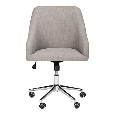 Safavieh Adrienne Linen Chrome Leg Swivel Office Chair