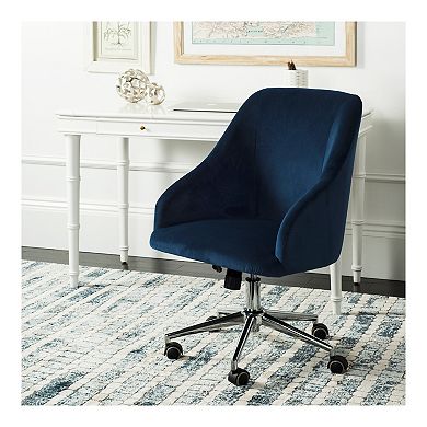 Safavieh Adrienne Linen Chrome Leg Swivel Office Chair