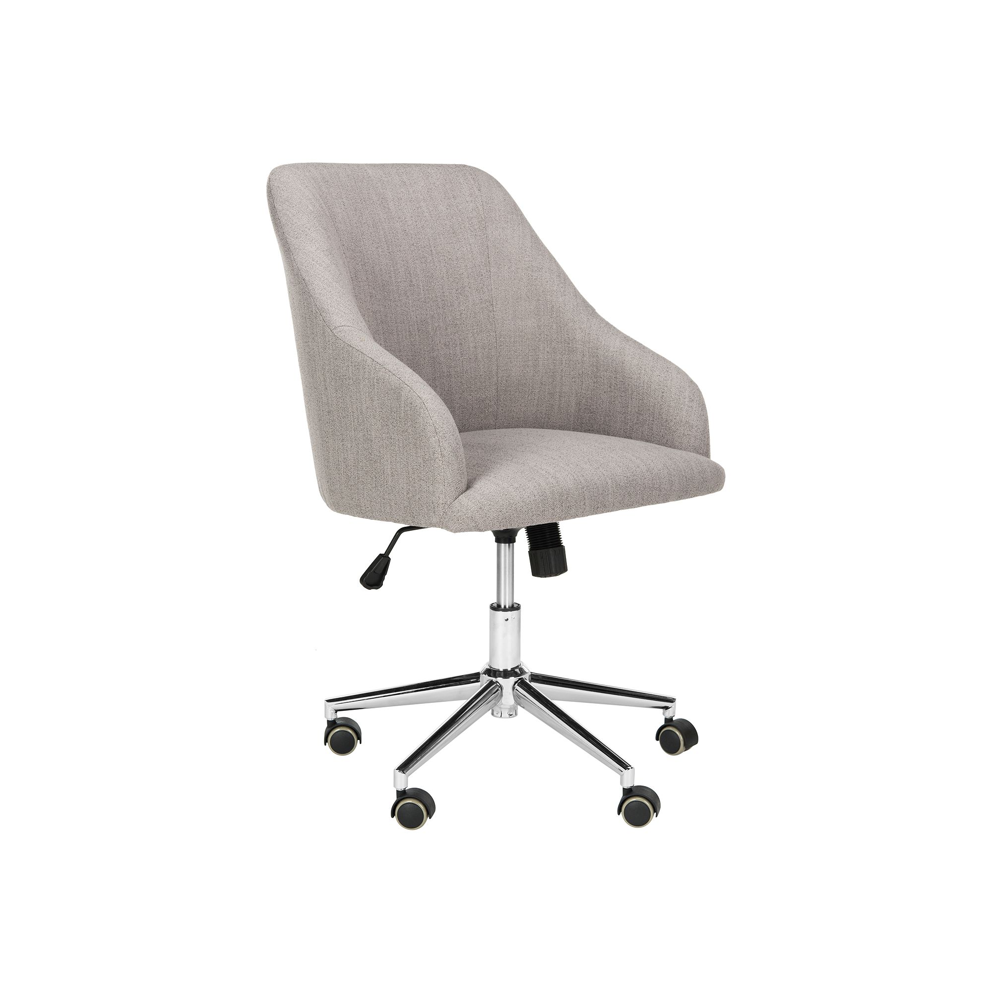 Safavieh Adrienne Linen Chrome Leg Swivel Office Chair, Gray