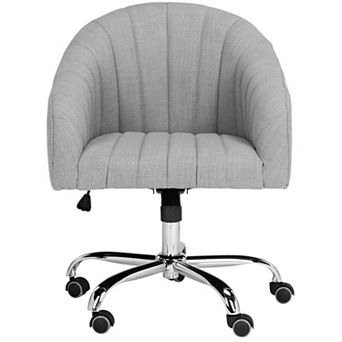 Safavieh Themis Linen Chrome Leg Swivel Office Chair