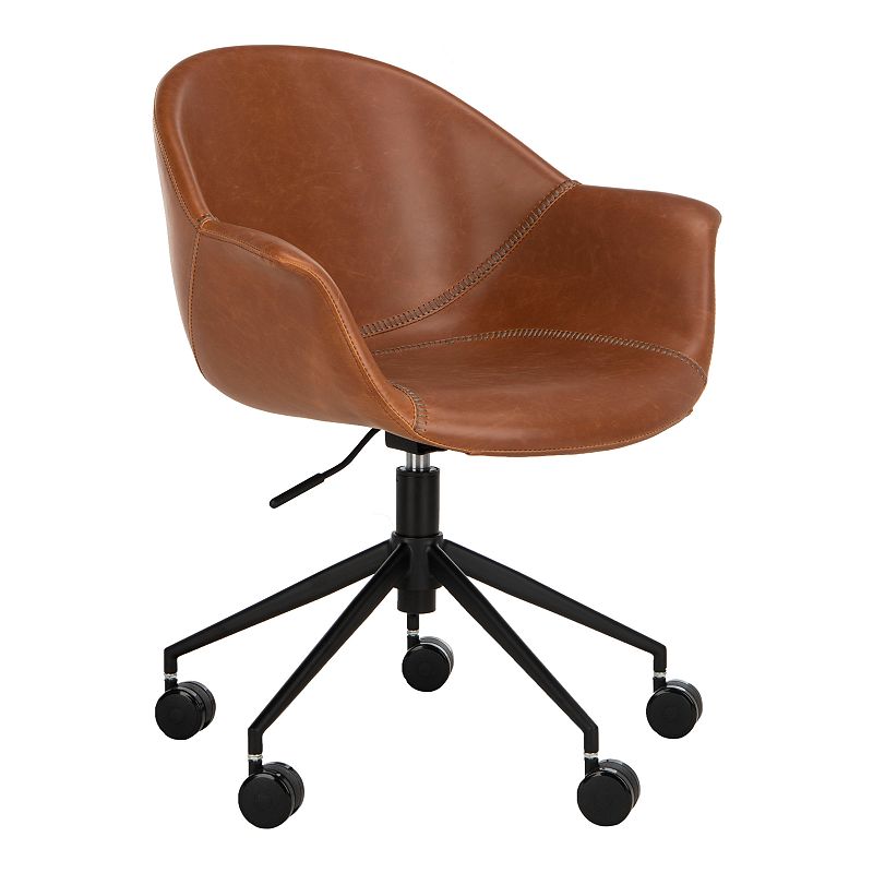 Safavieh Ember Modern Swivel Bicast Leather Office Chair