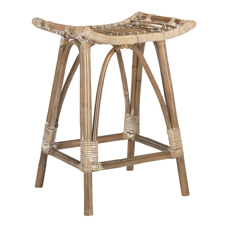 Safavieh Leda Rattan Counter Stool, Grey