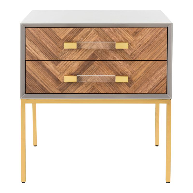 28950506 Safavieh Sanford Walnut 2-Drawer Side Table, Black sku 28950506