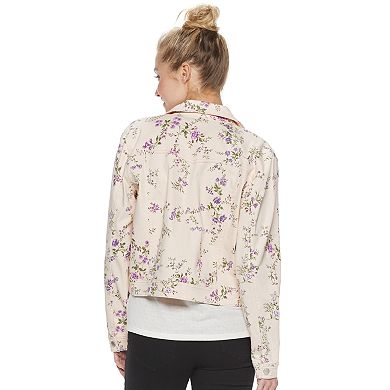 Juniors' Candie's® Printed Floral Crop Trucker Jacket