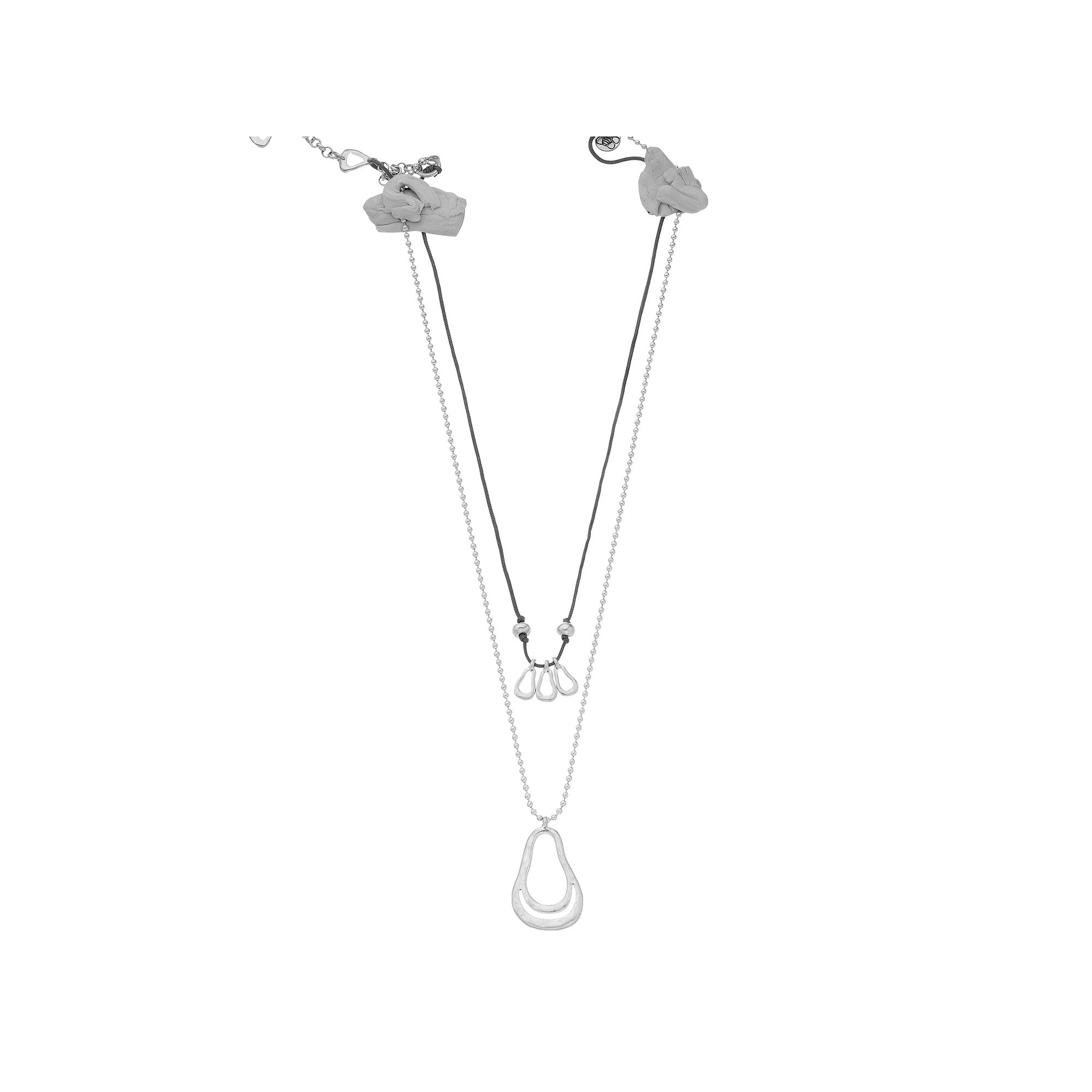 Bella Uno Two-Strand Drop Necklace, Womens, Size: 18, Silver Tone