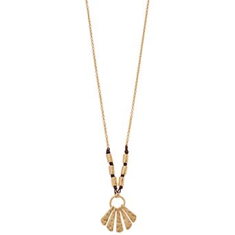 Bella Uno Worn Gold Fringe Necklace