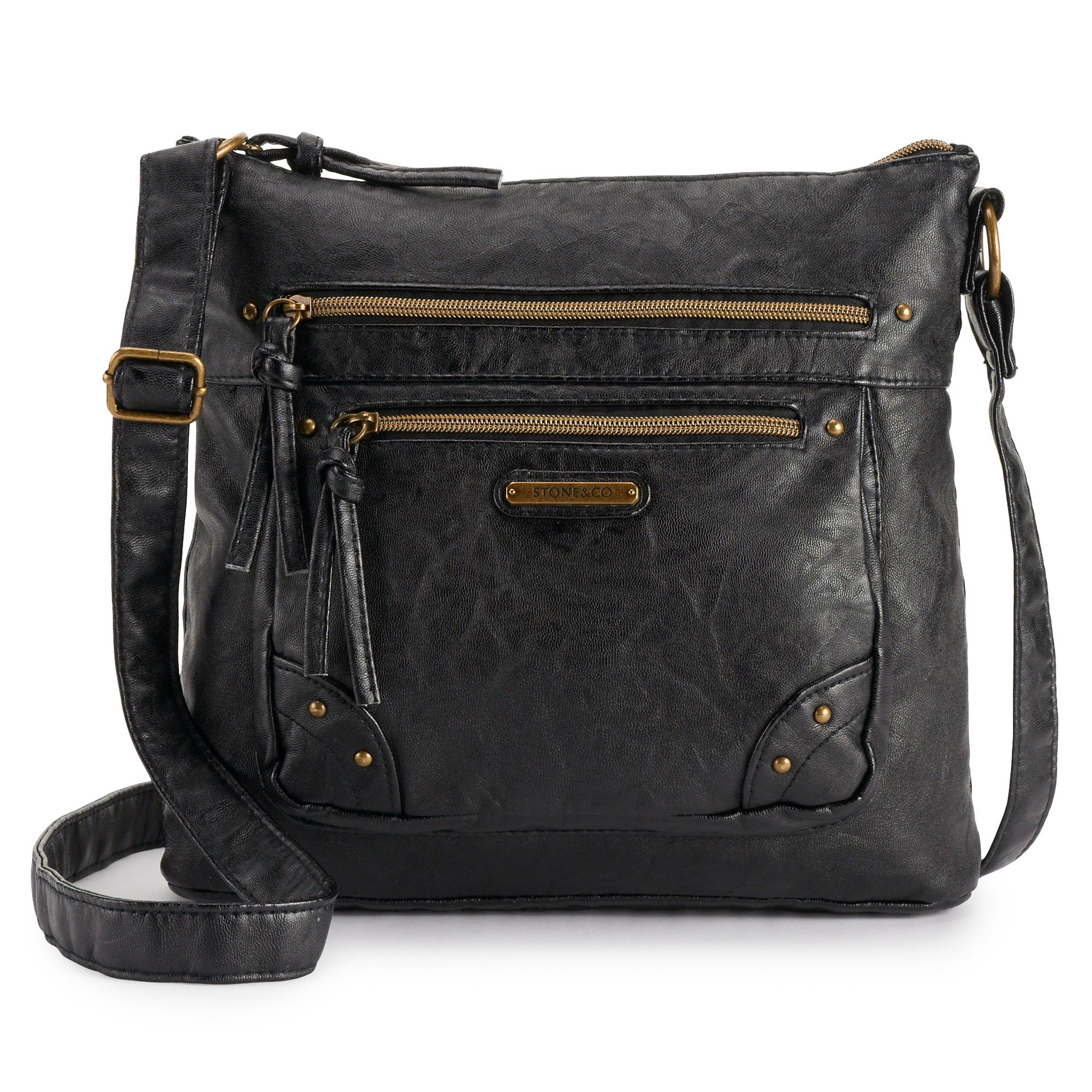 Womens Stone & Co. Smokey Mountain Bucket Crossbody Bag, Black