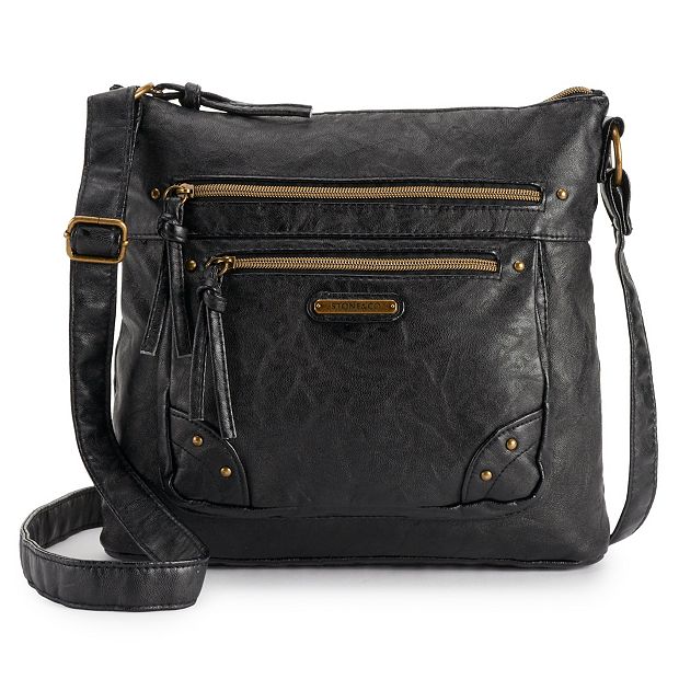 Stone Mountain Accessories, Bags, New Stone Mountain Co Black Leather  Handbag Satchel Purse