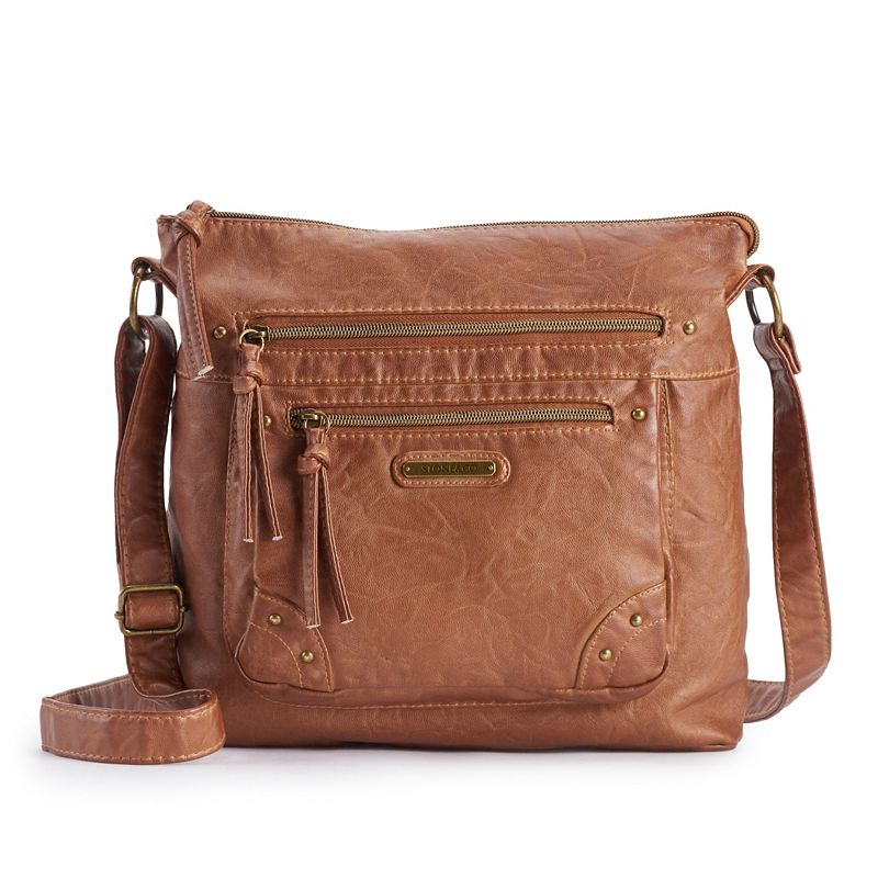 Womens Stone & Company Smokey Mountain Bucket Crossbody Bag, Brown Over