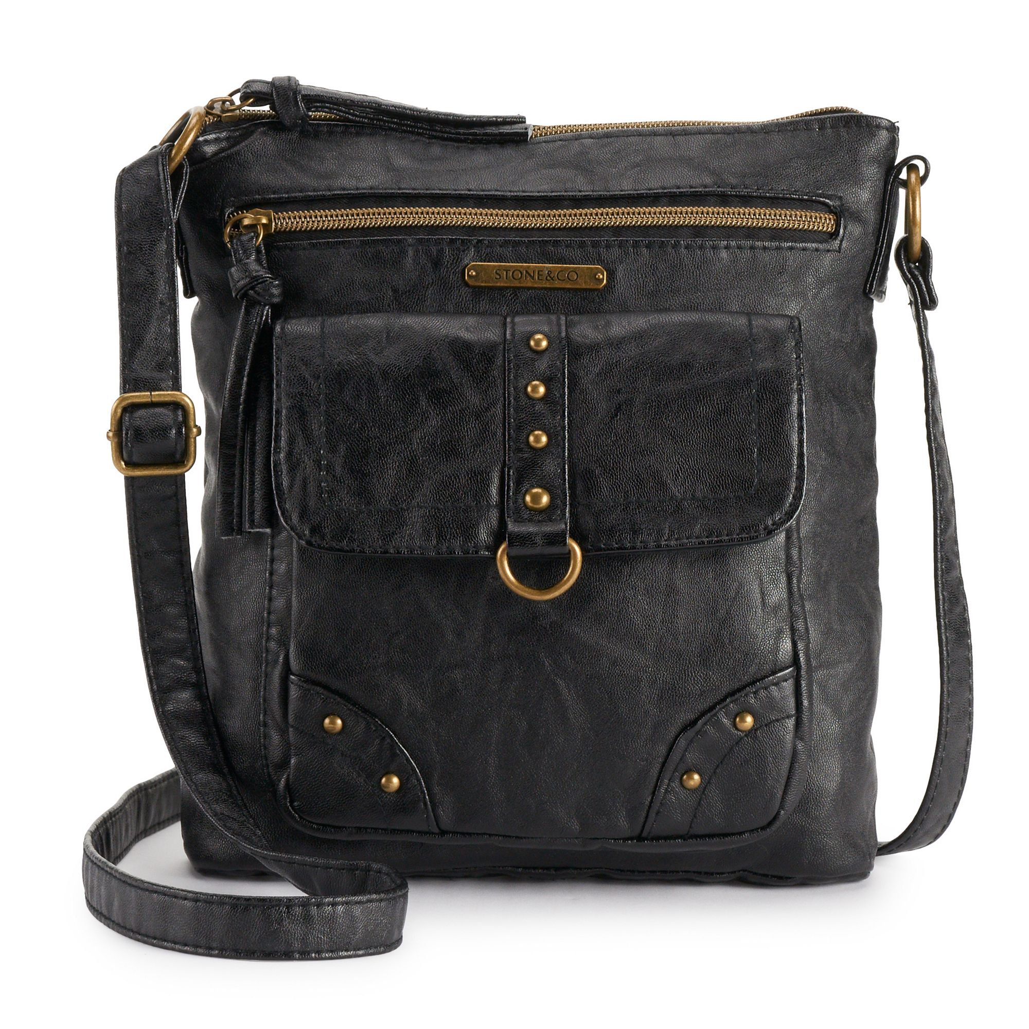 Stone & Co. Smokey Mountain Studded Crossbody Bag, Black