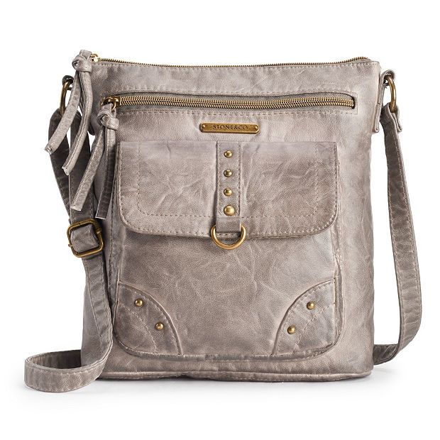 Stone & Co Smokey Mountain Crossbody Hobo Bag Grey