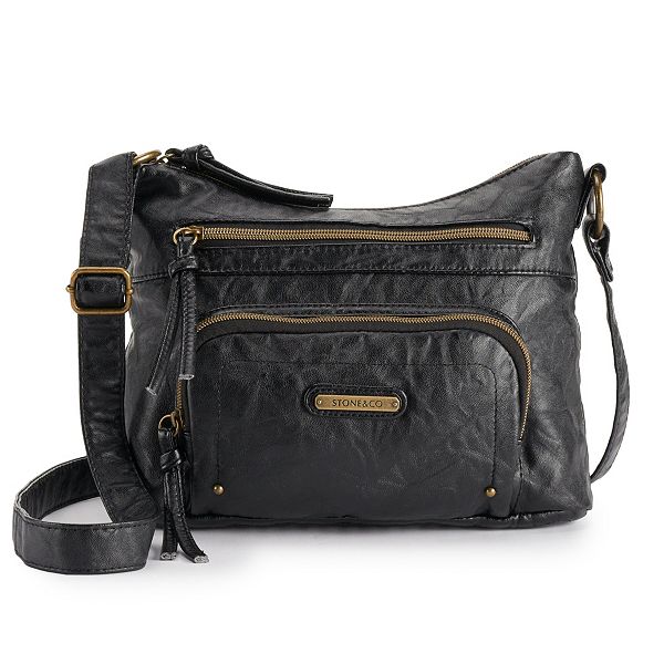 Stone & Co. Smokey Mountain Crossbody Hobo Bag - Black