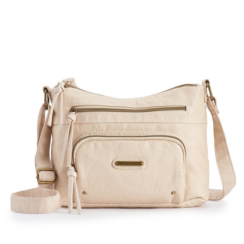 Womens Stone & Company Smokey Mountain Za Front Pocket Hobo Bag, Light Gre