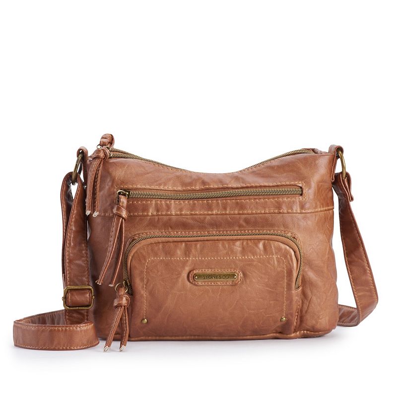 Womens Stone & Company Smokey Mountain Za Front Pocket Hobo Bag, Brown Ove