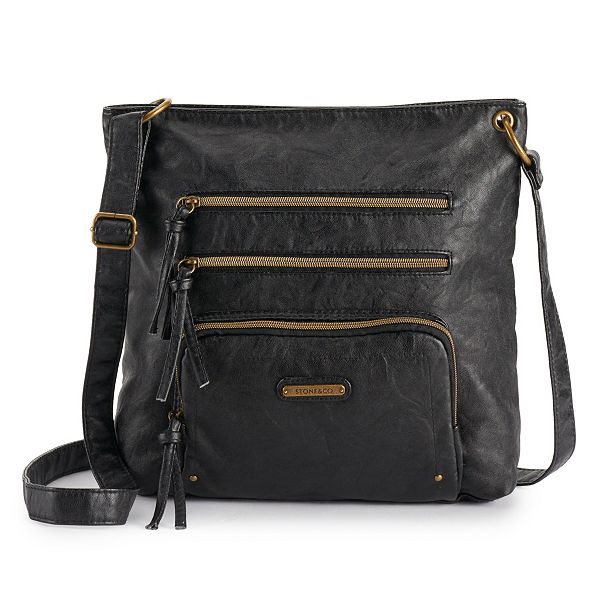 Stone Mountain Spectator 3-Bagger Colorblock Crossbody Bag - Black/Natural Linen - One Size