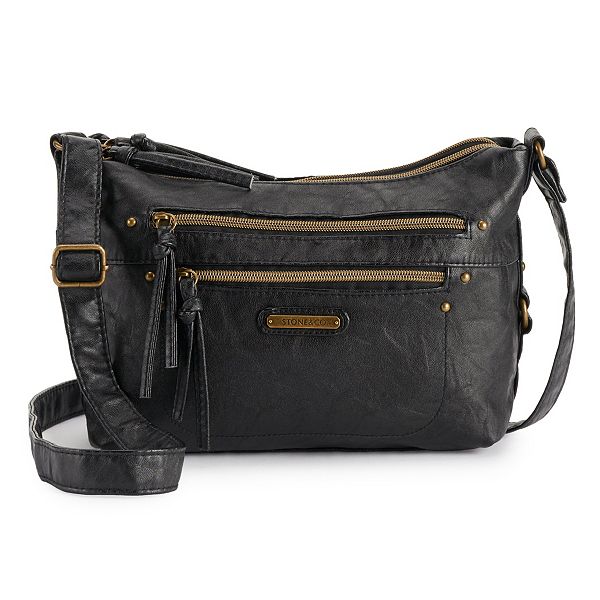 Stone Mountain Smoky Mountain Solid Hobo Handbag Black One Size