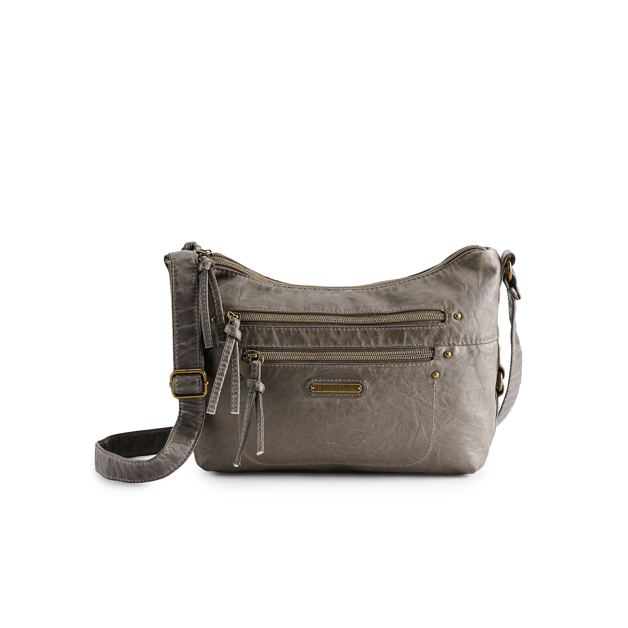 Womens Stone & Company Smokey Mountain Side Ring Hobo Bag, Gray
