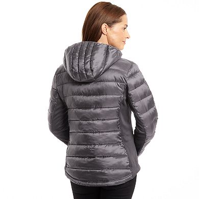 Plus Size Excelled Hybrid Hooded Puffer Jacket