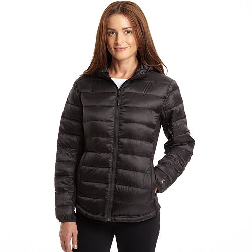 Plus Size Excelled Hybrid Hooded Puffer Jacket