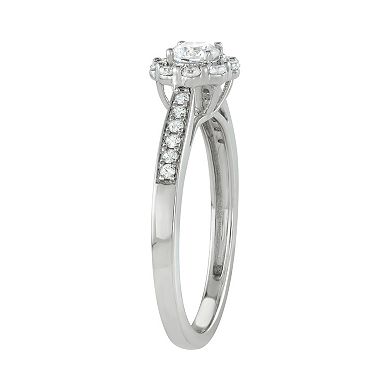 Simply Vera Vera Wang 14k White Gold 1/2 Carat T.W. Diamond Flower Engagement Ring