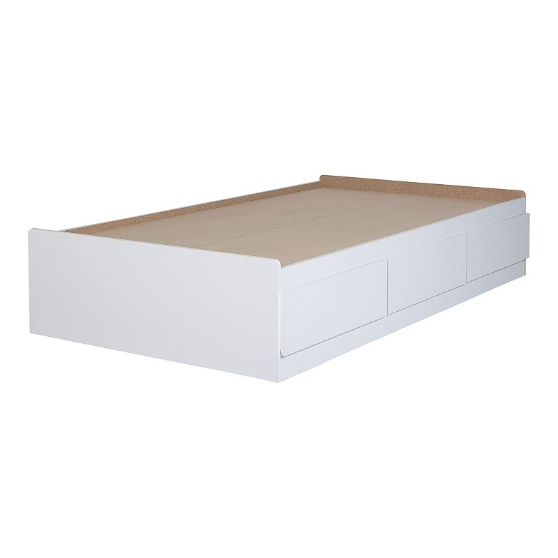 South Shore Vito Mates Bed with 3 Drawers, White, Twin