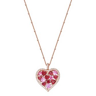 Classic Treasures 14k Rose Gold Over Silver Heart Pendant Necklace