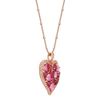 Classic Treasures 14k Rose Gold Over Silver Heart Pendant Necklace