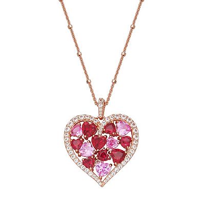 Classic Treasures 14k Rose Gold Over Silver Heart Pendant Necklace