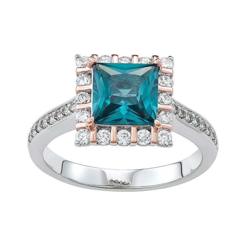 52971650 Two Tone Sterling Silver Lab-Created Blue Spinel & sku 52971650