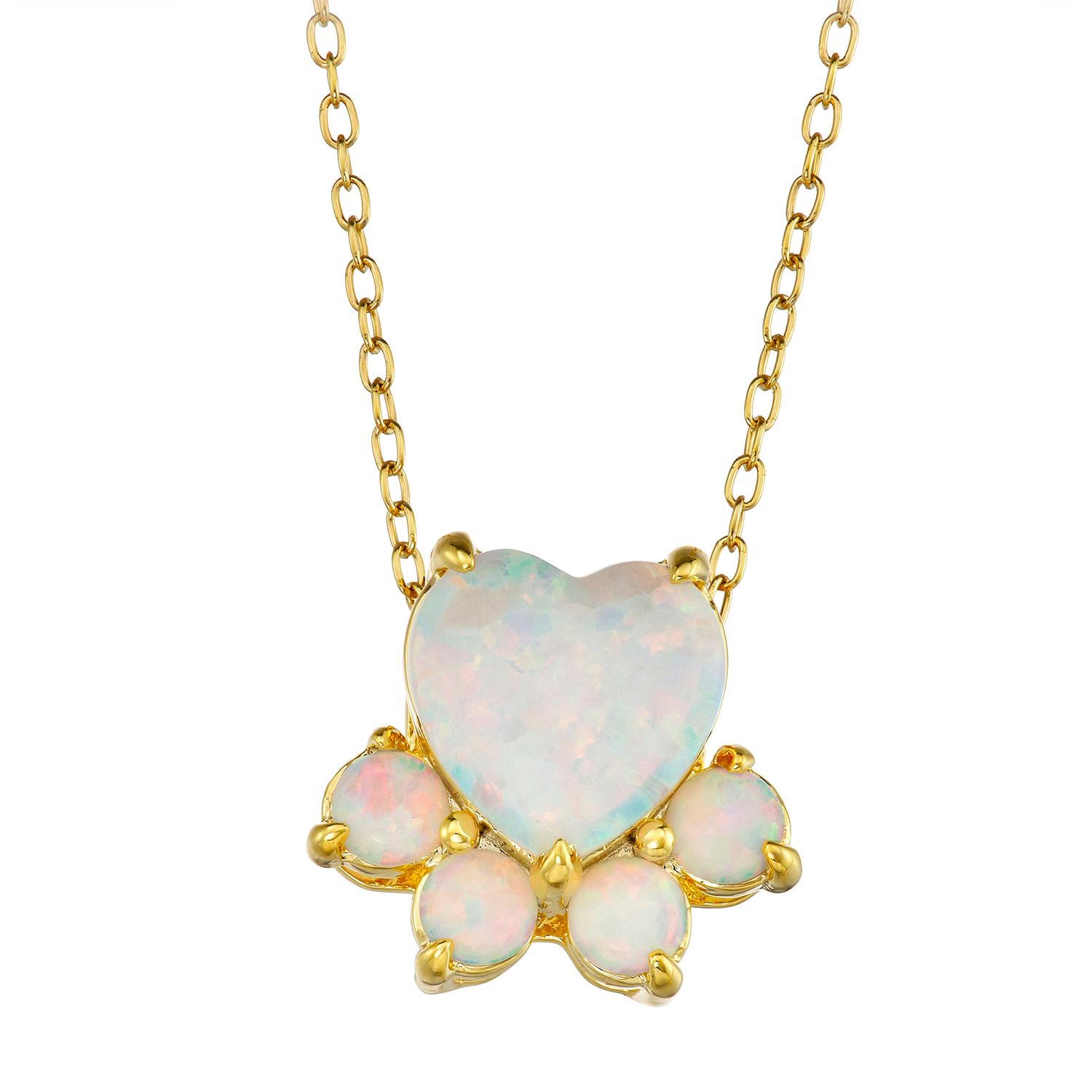 opal paw print necklace
