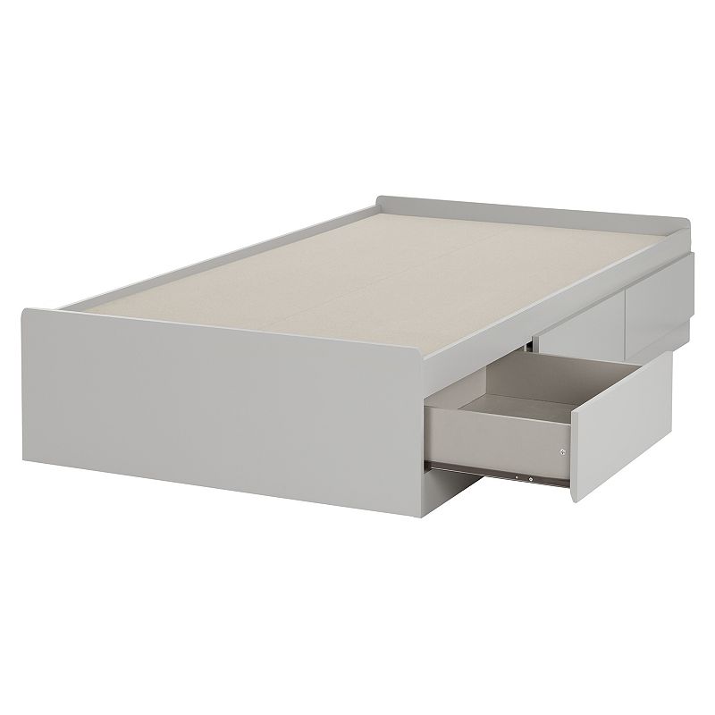 South Shore Reevo Mates Bed with 3 Drawers, Grey, Twin