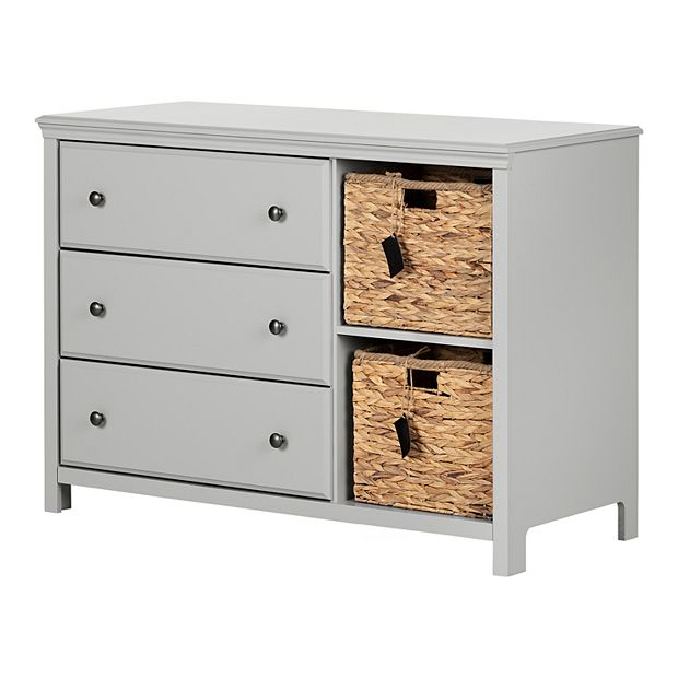 South Shore Cotton Candy 3 Drawer Dresser with Baskets